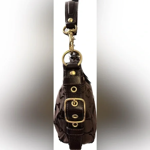 Coach Brown and Black Signature Bag - Picture 4 of 12